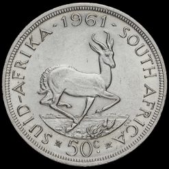 South Africa 1961 Silver 50 Cents Reverse