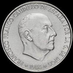 Spain 1966 Silver 100 Pesetas Obverse