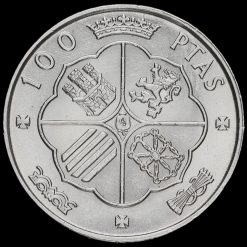 Spain 1966 Silver 100 Pesetas Reverse