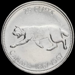 Canada 1967 Elizabeth II Silver 25 Cents Reverse