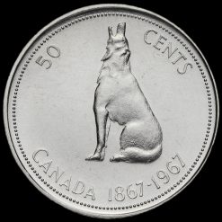 Canada 1967 Elizabeth II Silver 50 Cents Reverse