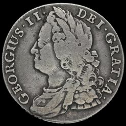 1743 George II Early Milled Silver Shilling Obverse