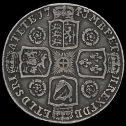 1743 George II Early Milled Silver Shilling Reverse