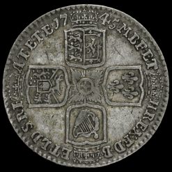 1745 George II Early Milled Silver Lima Shilling Reverse