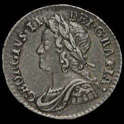 1759 George II Early Milled Silver Maundy Penny Obverse