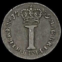 1759 George II Early Milled Silver Maundy Penny Reverse