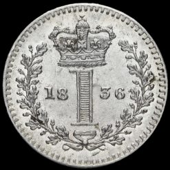 1836 William IV Milled Silver Maundy Penny Reverse