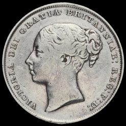1844 Queen Victoria Young Head Silver Shilling Obverse