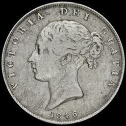 1846 Queen Victoria Young Head Silver Half Crown Obverse