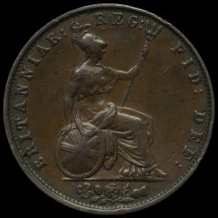 1853 Queen Victoria Young Head Copper Halfpenny Reverse