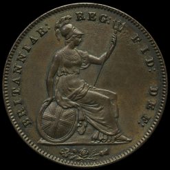 1854 Queen Victoria Young Head Copper Penny Reverse