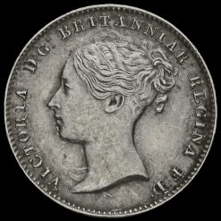 1861 Queen Victoria Young Head Silver Threepence Obverse