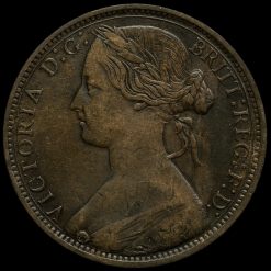 1868 Queen Victoria Bun Head Penny Obverse