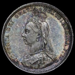 1887 Queen Victoria Jubilee Head Silver Threepence Obverse