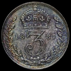 1887 Queen Victoria Jubilee Head Silver Threepence Reverse