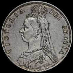 1887 Queen Victoria Jubilee Head Silver Half Crown Obverse