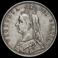 1887 Queen Victoria Jubilee Head Silver Half Crown Obverse