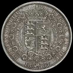 1887 Queen Victoria Jubilee Head Silver Half Crown Reverse