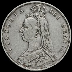 1887 Queen Victoria Jubilee Head Silver Half Crown Obverse
