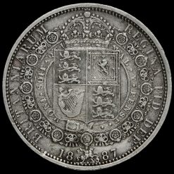 1887 Queen Victoria Jubilee Head Silver Half Crown Reverse