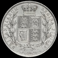 1887 Queen Victoria Young Head Silver Half Crown Reverse