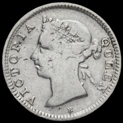 Mauritius 1889 H Queen Victoria Silver 10 Cents Obverse