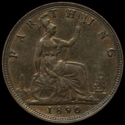 1890 Queen Victoria Bun Head Farthing Reverse