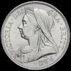 1893 Queen Victoria Veiled Head Silver Half Crown Obverse