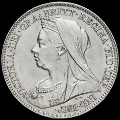 1897 Queen Victoria Veiled Head Silver Sixpence Obverse