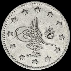 Turkey 1902 (AH1293) Abdul Hamid II Silver 1 Kurus Obverse