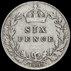 1905 Edward VII Silver Sixpence Reverse