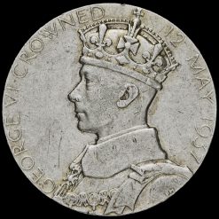 1937 King George VI and Queen Elizabeth Silver Coronation Medal Obverse