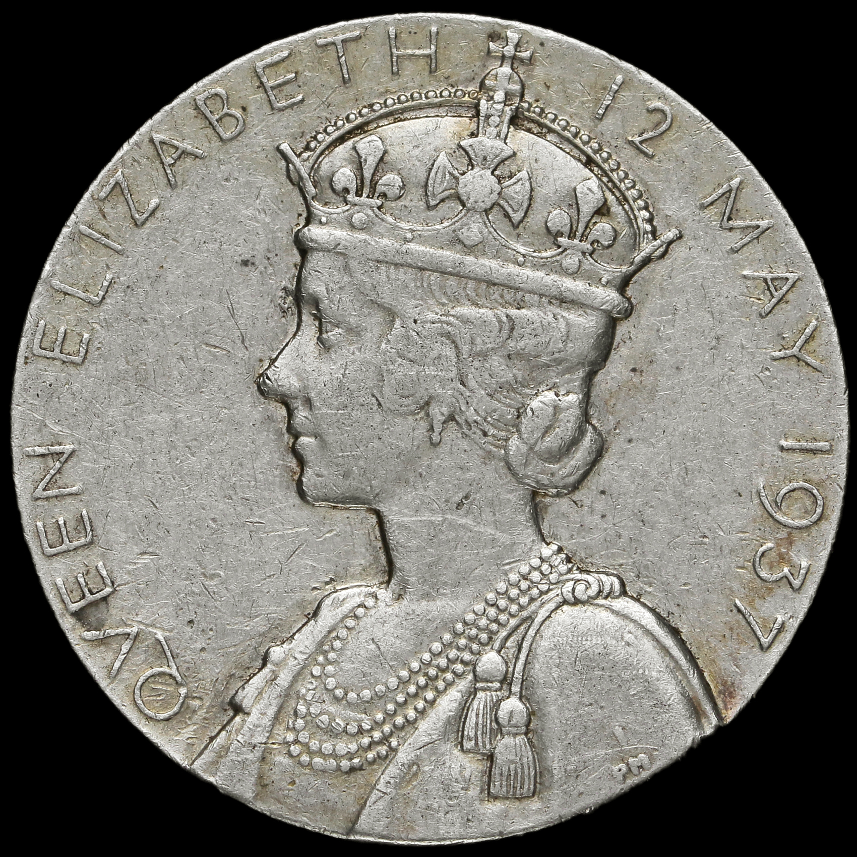 1937 King George VI and Queen Elizabeth Silver Coronation Medal Reverse