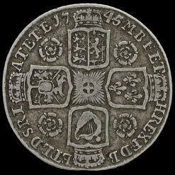 1745 George II Early Milled Silver Shilling Reverse
