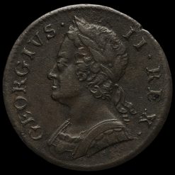 1753 George II Early Milled Copper Halfpenny Obverse