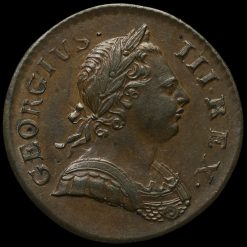 1772 George III Early Milled Copper Halfpenny Obverse