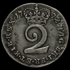 1772 George III Early Milled Silver Maundy Twopence Reverse