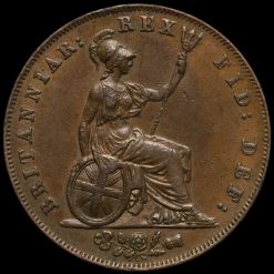 1826 George IV Milled Copper Halfpenny Reverse