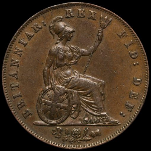 1826 George IV Milled Copper Halfpenny Reverse