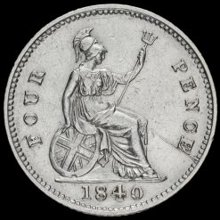 1840 Queen Victoria Silver Fourpence / Groat Reverse