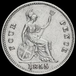 1855/3 Queen Victoria Young Head Silver Fourpence / Groat Reverse