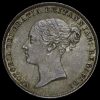 1859 Queen Victoria Young Head Silver Sixpence Obverse