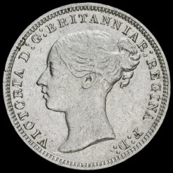 1875 Queen Victoria Young Head Silver Threepence Obverse
