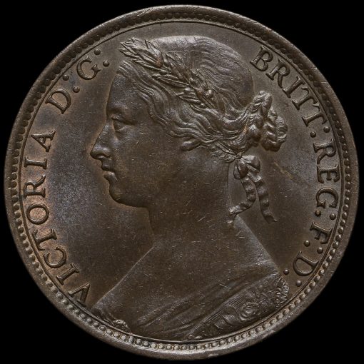 1878 Queen Victoria Bun Head Penny Obverse