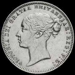 1877 Queen Victoria Young Head Silver Sixpence Obverse