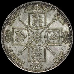 1887 Queen Victoria Jubilee Head Silver Florin Reverse
