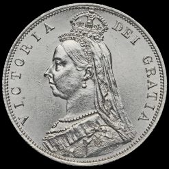 1887 Queen Victoria Jubilee Head Silver Half Crown, UNC