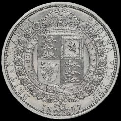 1887 Queen Victoria Jubilee Head Silver Half Crown Reverse