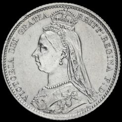 1887 Queen Victoria Jubilee Head Silver Sixpence Obverse