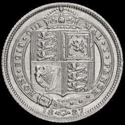 1887 Queen Victoria Jubilee Head Silver Sixpence Reverse